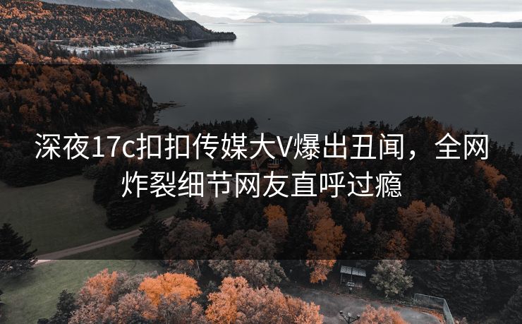 深夜17c扣扣传媒大V爆出丑闻，全网炸裂细节网友直呼过瘾