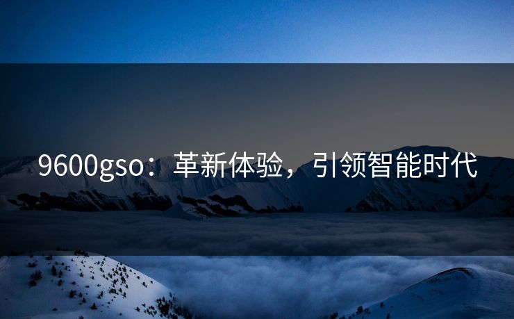 9600gso：革新体验，引领智能时代